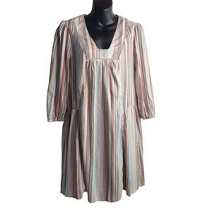 Knox Rose Womens Dresses Multicolor V-Neck 3/4 Sleeve Striped Knee Length S NWT